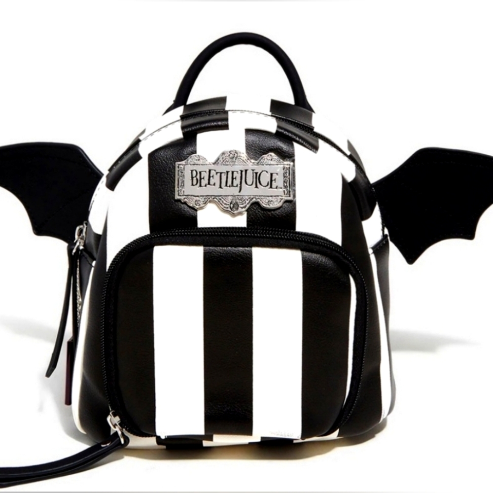 Beetlejuice Mini backpack with wings and beautiful Handbook Charm